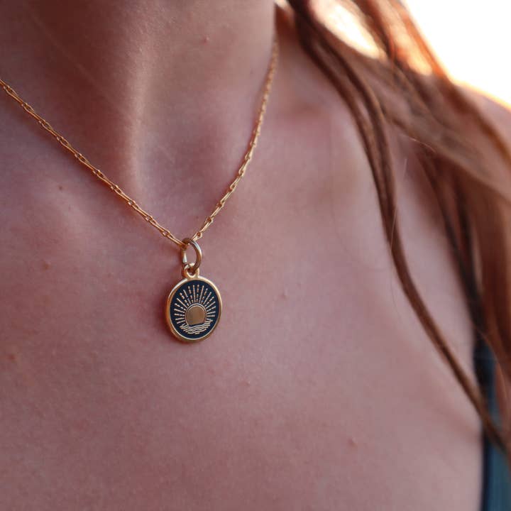 Saskia Lucy - Wholesale Pendant/Charm Necklace - Sea View Enamel Medal Pendant2