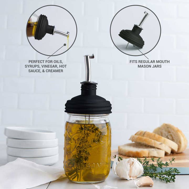 reCAP Mason Jars - Venta al por mayor Tapa para bebidas - Tapa con boquilla para verter ReCap® Mason Jars, sin embalaje, caja de 25