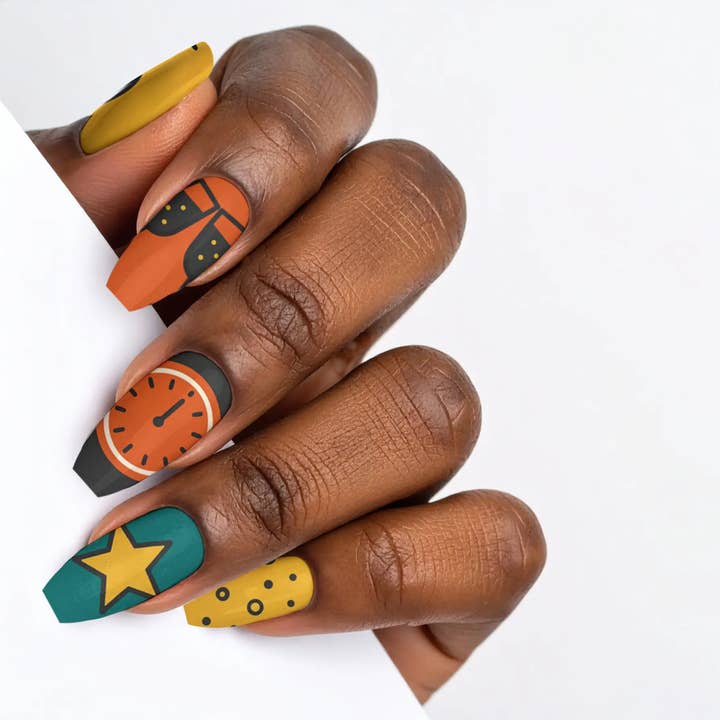 Uñas postizas negras de Año Nuevo Midnight Sparkle para venta al por mayor de FYNE BODY