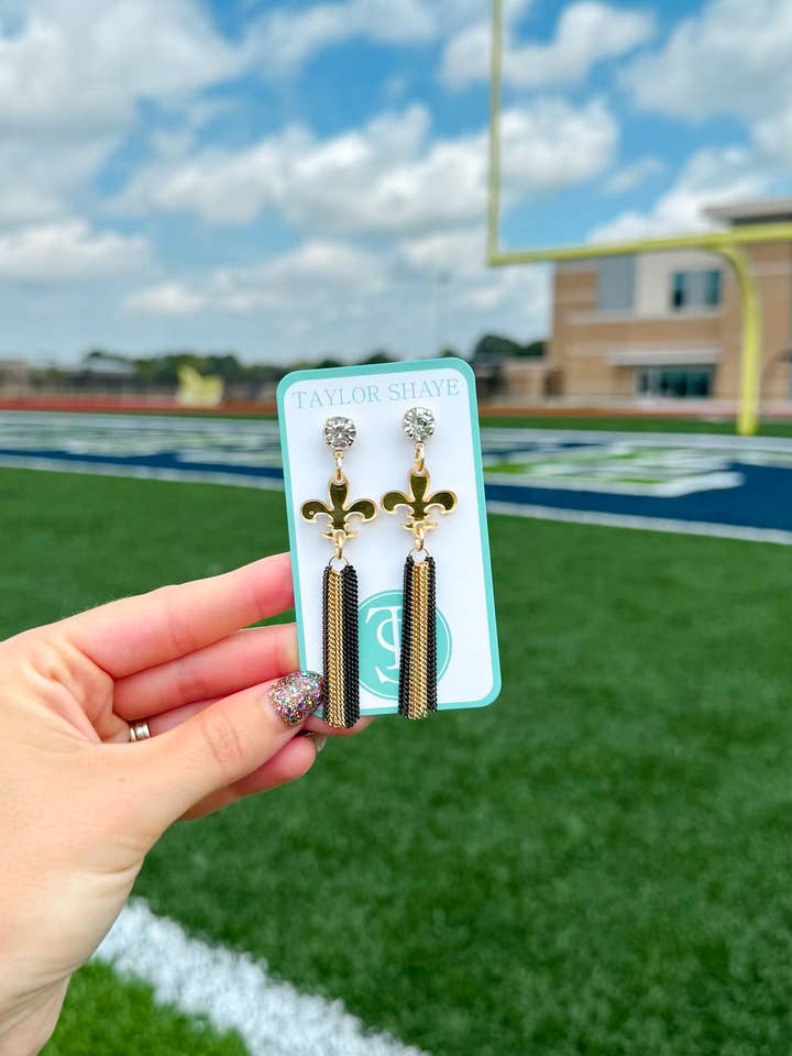 Fleur-de-Lis Chain Tassels for wholesale by Taylor Shaye Designs