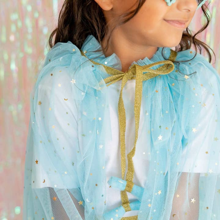 Sweet Wink – wholesale Cape – Child – Aqua Star Cape - Kids Dress Up Cape