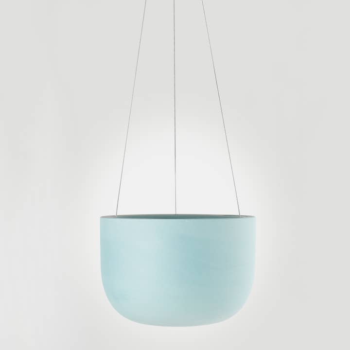 Raw Earth Hanging Planter Shale Green Mid for wholesale by Angus & Celeste