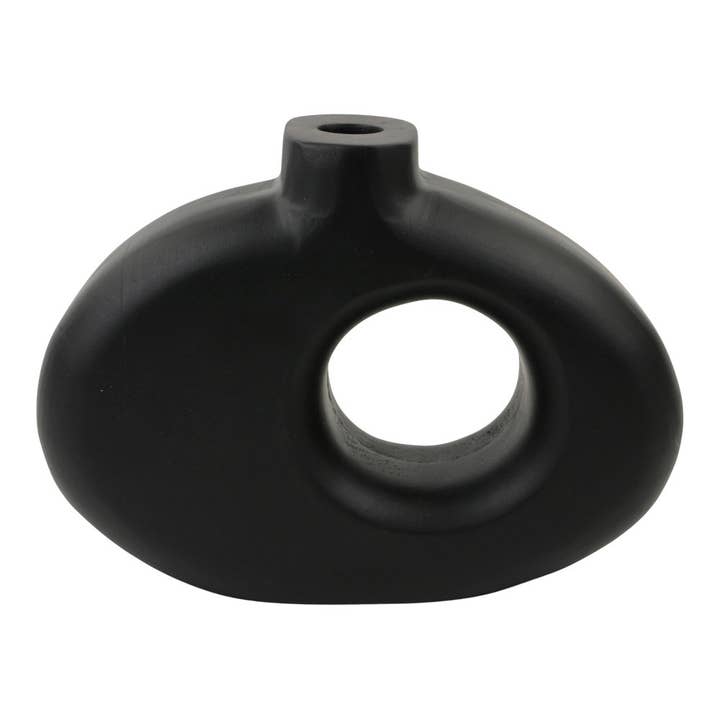 Abstract M wooden vase for wholesale by EARTHWARE