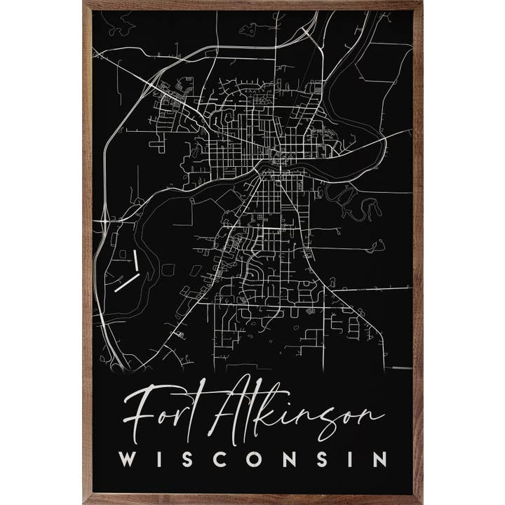 Kendrick Home - Wholesale Sign - Personalized City State Coordinates Map Black