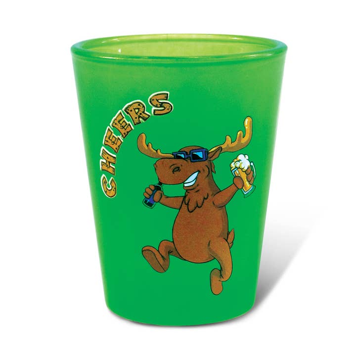 Green Neon Shot Glass - Moose for wholesale by Cota Global
