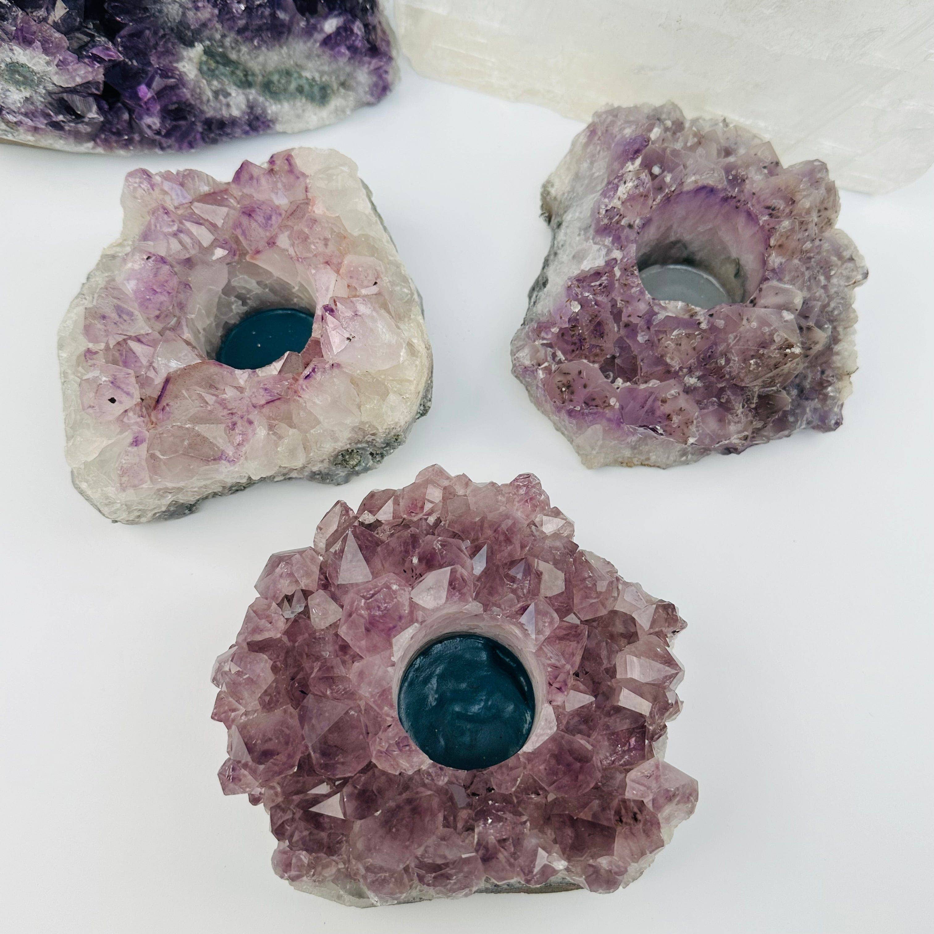 Rock Paradise - Wholesale Candle Holder - Amethyst Crystal Candle Holders - A Grade - (RK2-01)1
