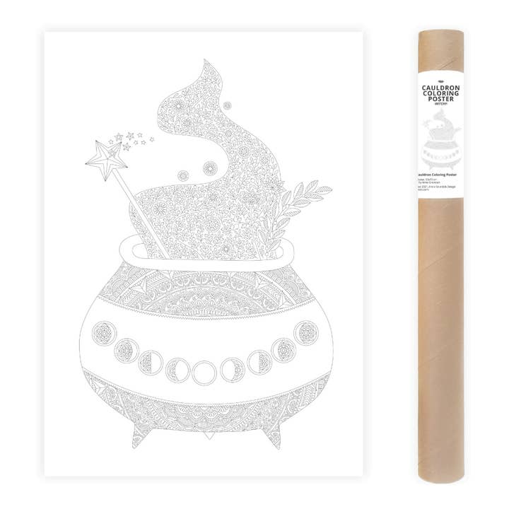 Anna Grunduls Design - Wholesale Poster - Witch Caludron Mandala Coloring Poster