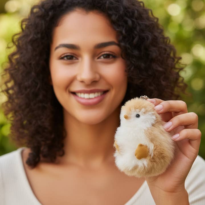 Porte-clés en alpaga et pingouin pour la vente par Terra Natural Designs