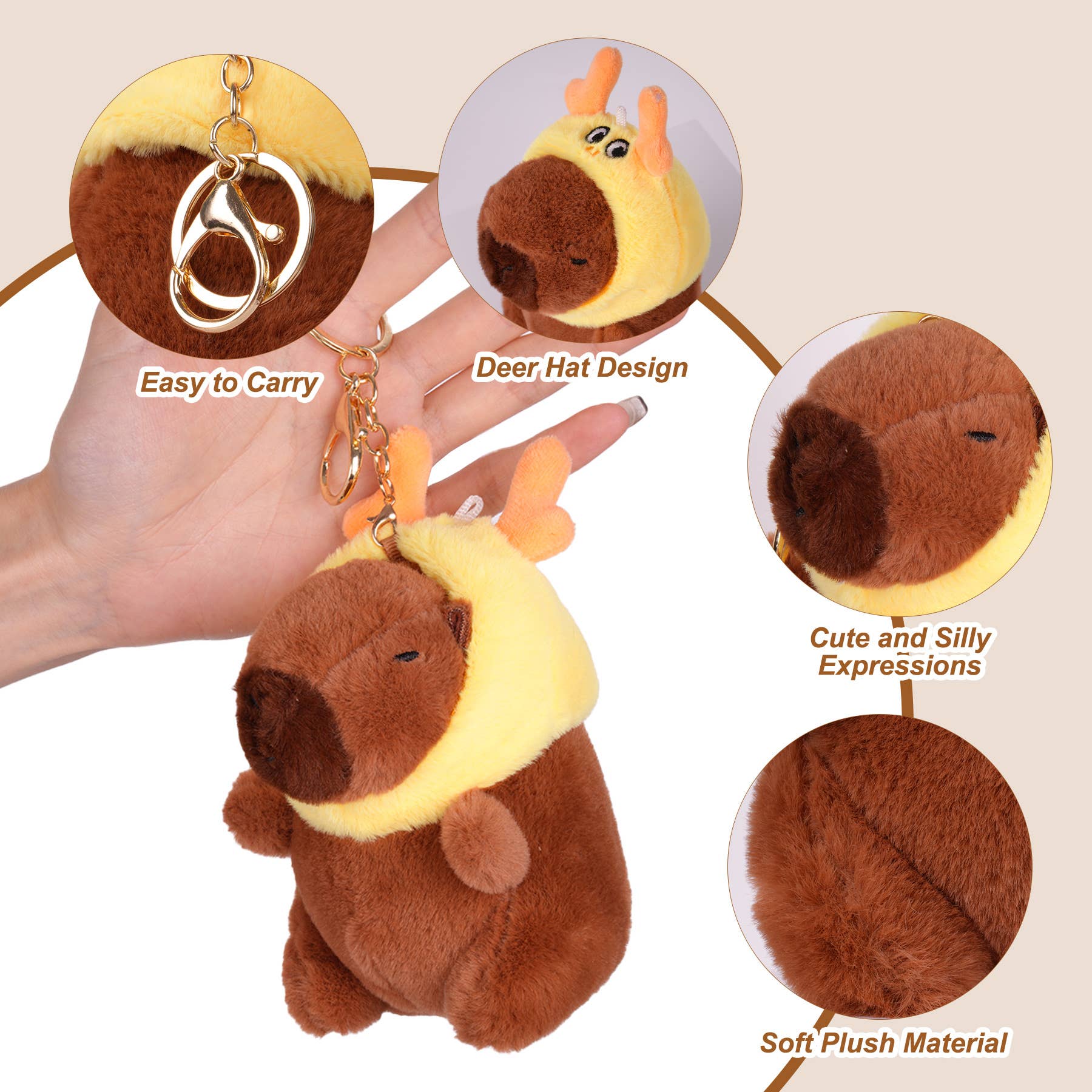 CapyFun - Wholesale Keychain - Unisex - Capybara Plush Keychain19