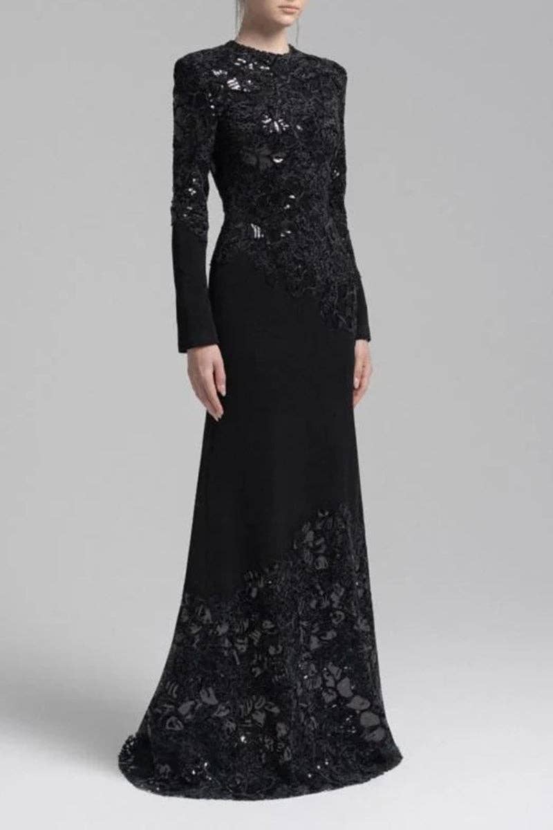 Mccolin - Wholesale Gown - Women's - Elegant Lace Overlay Evening Gown2