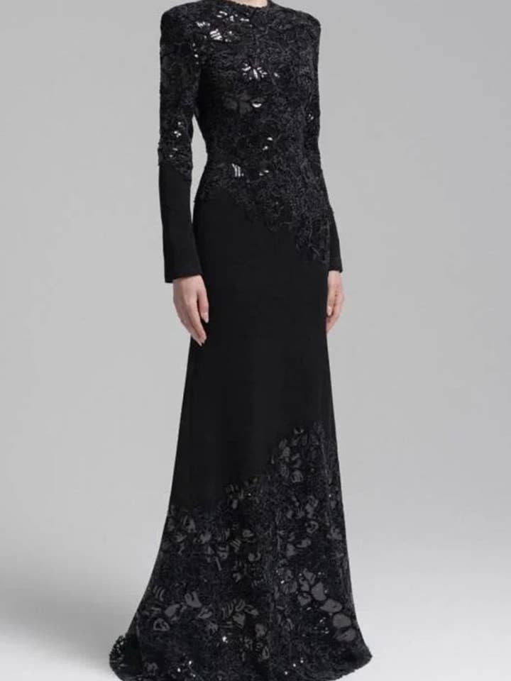 Mccolin - Wholesale Gown - Women's - Elegant Lace Overlay Evening Gown2