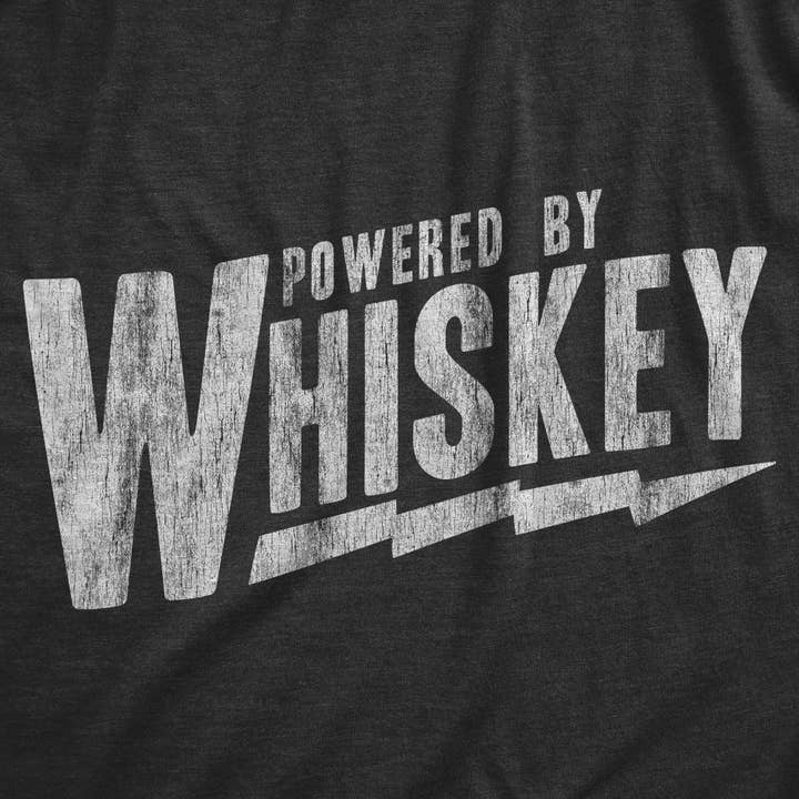 Powered By Whiskey Men's Tshirt Liquor Graphic Tee Western T for wholesale by Crazy Dog T-Shirts