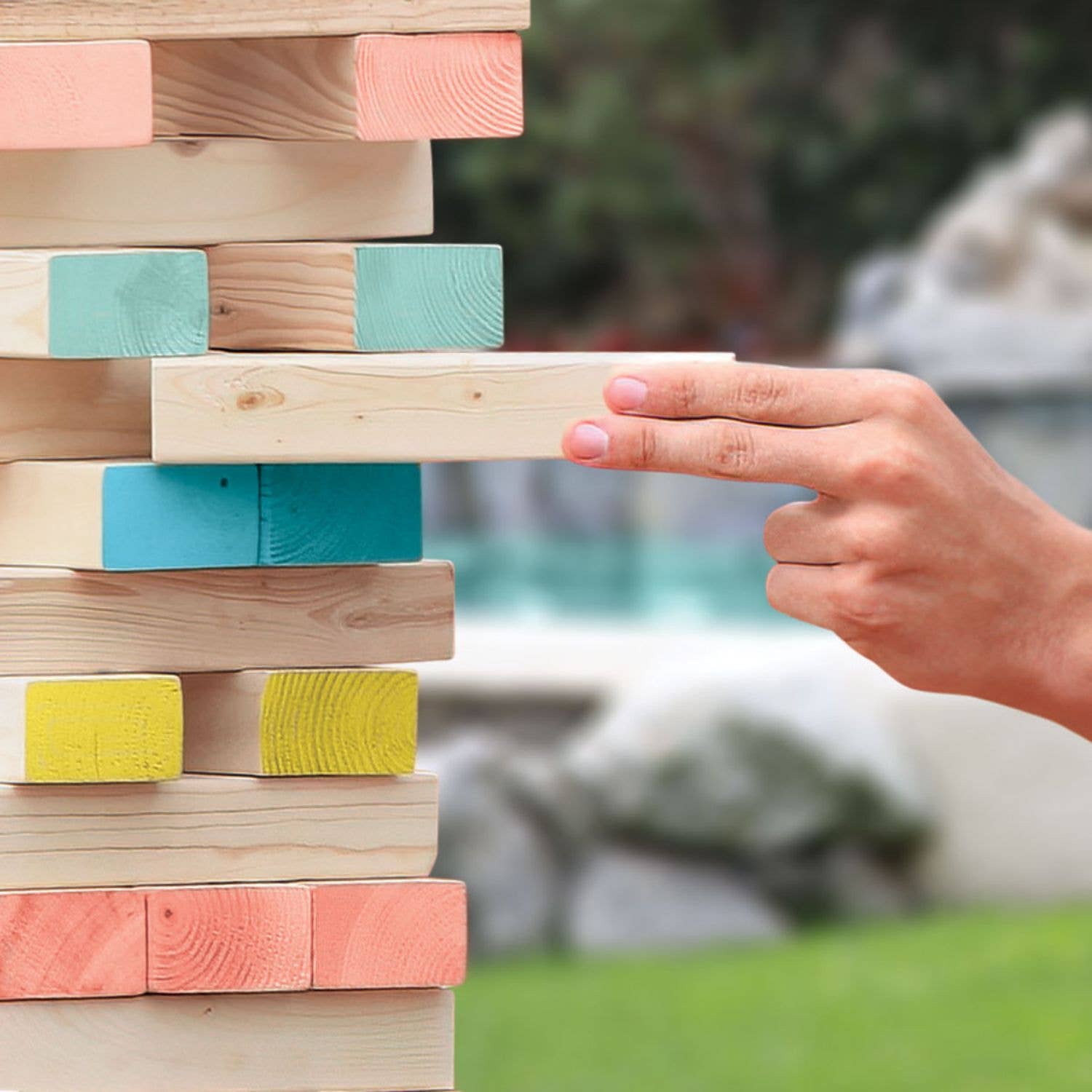 Game On - Wholesale Stacking Game - Giant Topple Tower -Wooden Stackable 51 Blocks – 3.5 Ft Tall3