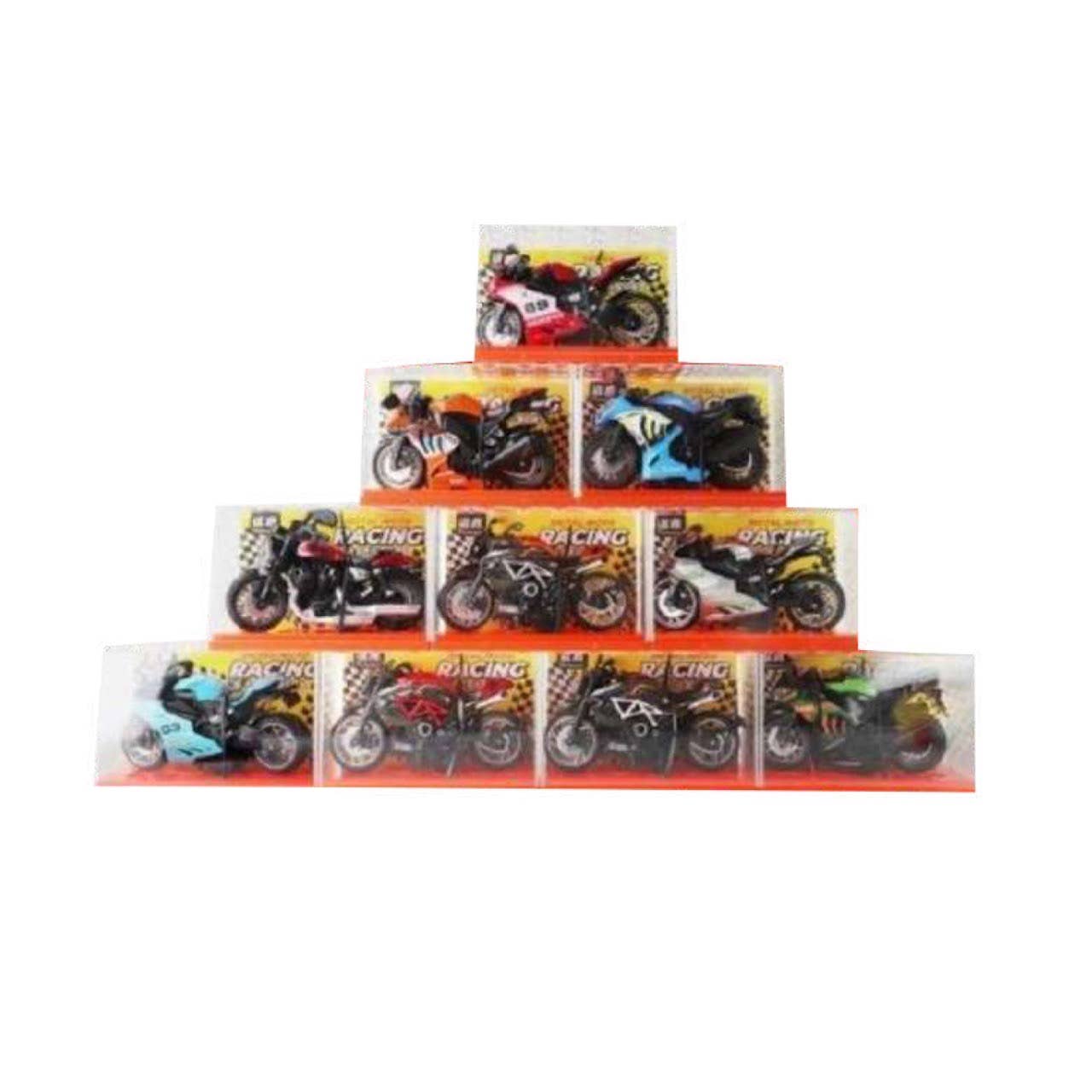 K & S WHOLESALE INC - Wholesale Toy Car/Truck - Kids - Die Cast Pull Back Motor Cycle Display 72CT ACRYLIC BLOCK2