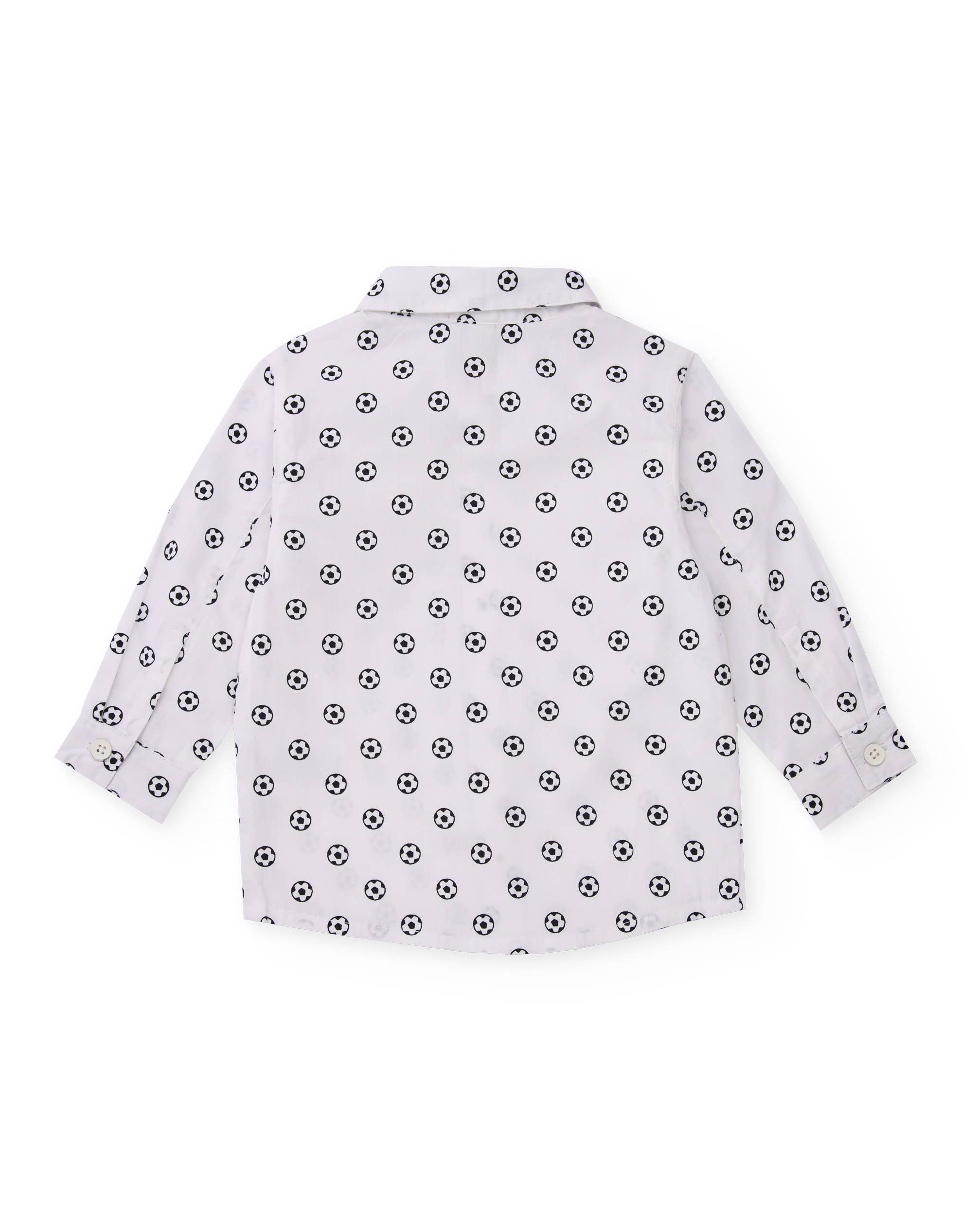 tuc tuc - Wholesale Shirt - Kids - Boy's white poplin shirt with ball print1