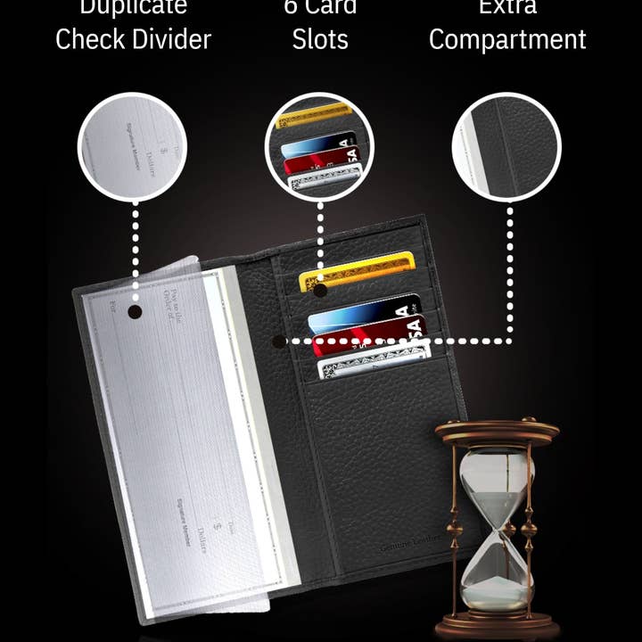 Access Denied Accessories - Wholesale Wallet - Unisex - Genuine Leather Checkbook Cover For Women &Men RFID Blocking16