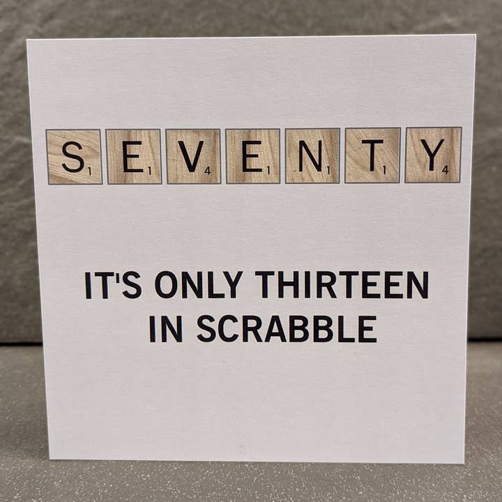 70th Birthday Card - Scrabble for wholesale by F and B Cards
