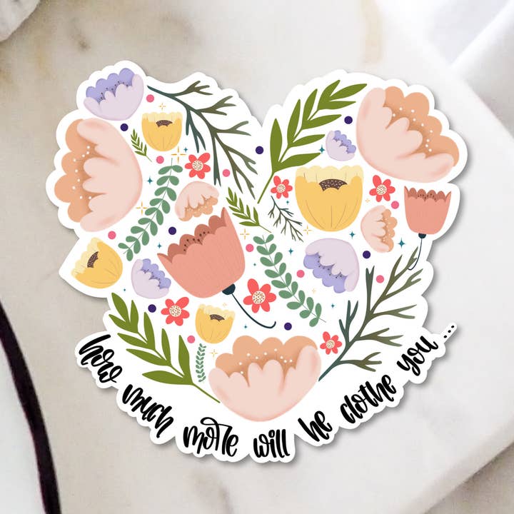 Floral Bible Verse Vinyl Sticker, Christian Sticker for wholesale by TaleMeCo