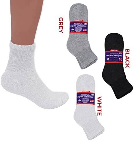 VINCO GROUP - Wholesale Socks - Unisex - Diabetic Ankle Socks, Non-Binding Circulatory Doctor Approved Cushion Cotton Quarter Socks for Men’s Women’s.21