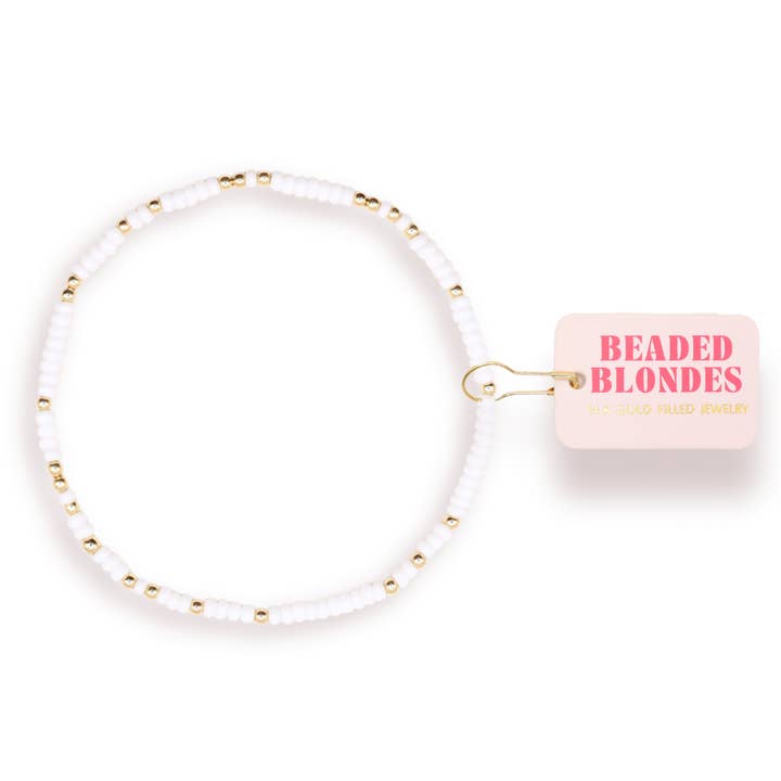 Hvid Sprinkle Ankelkæde i Guld for engroshandel hos Beaded Blondes