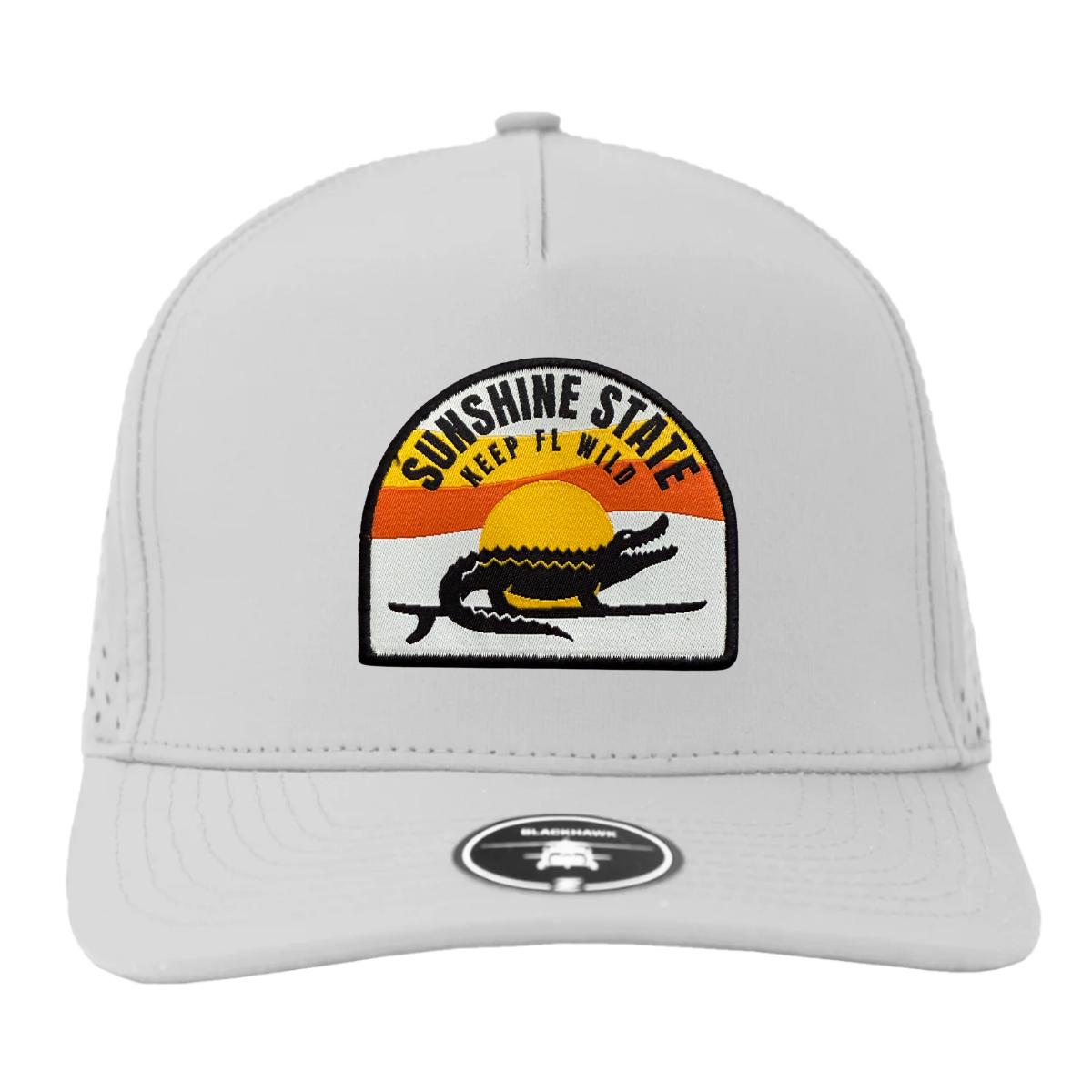 Sunshine State Goods - Wholesale Flat Brim Cap - Unisex - Sunshine State Surfing Gator Sunset Hat2