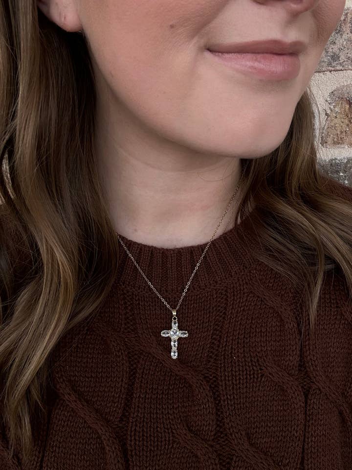 Triple Play Jewelry – wholesale Klänning - Dam – VIT DIAMANTKORS HALSBAND