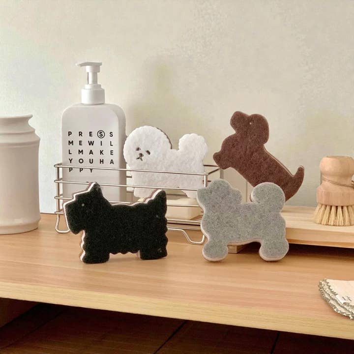 Set di spugne da cucina a forma di cane carino (set da 4 pezzi) per la vendita all'ingrosso da parte di Homerely (We Cover All Import Duties)