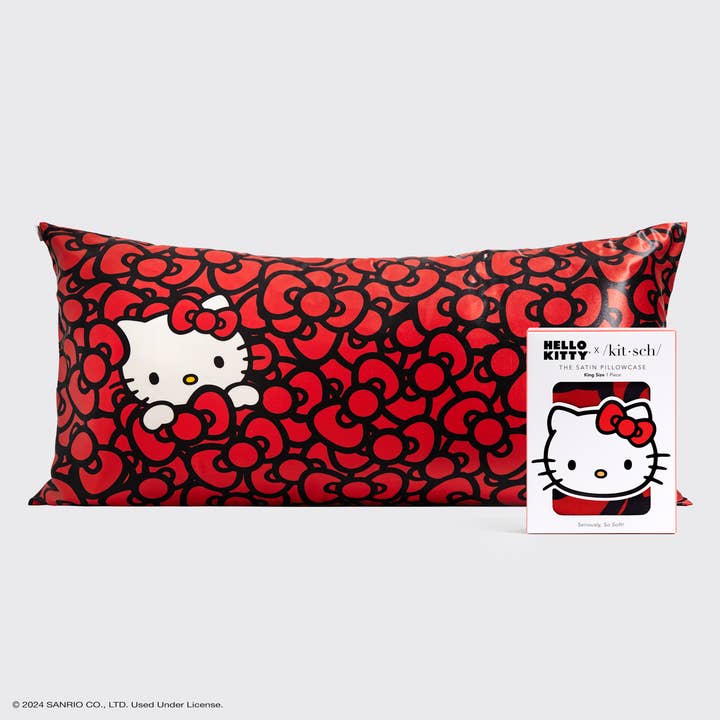 Hello Kitty x Kitsch Pillowcase King -Kitty in a Sea of Bows for wholesale by KITSCH