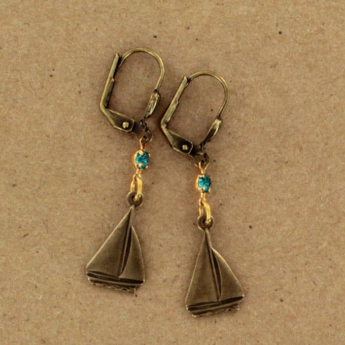 Sailboat Earrings 1341-STM for wholesale by Sadie Green's Jewelry