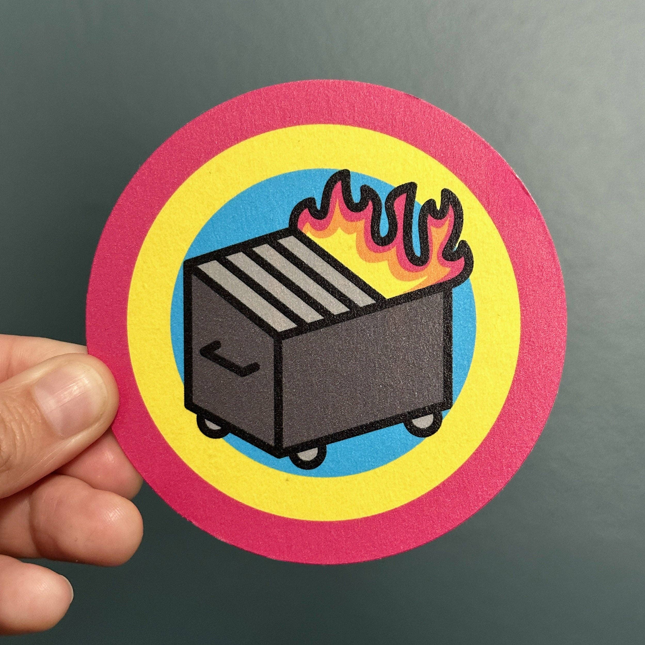 KP General Store - Wholesale Coasters - Dumpster Fire Drink Coasters (4-Pack)0