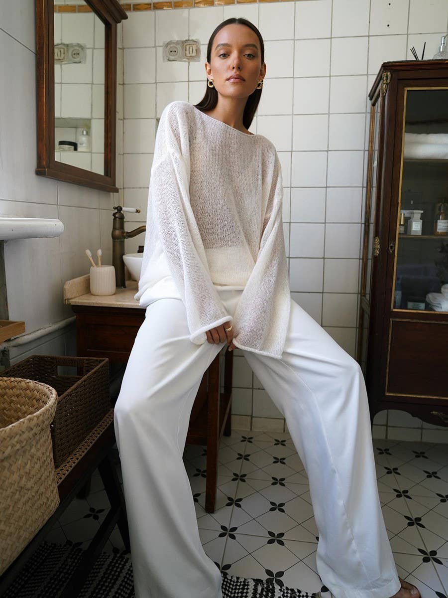 Hope & Sunshine - Wholesale Knit Top - Women's - Hollow Knit Bell Sleeve T-Shirt For Women24