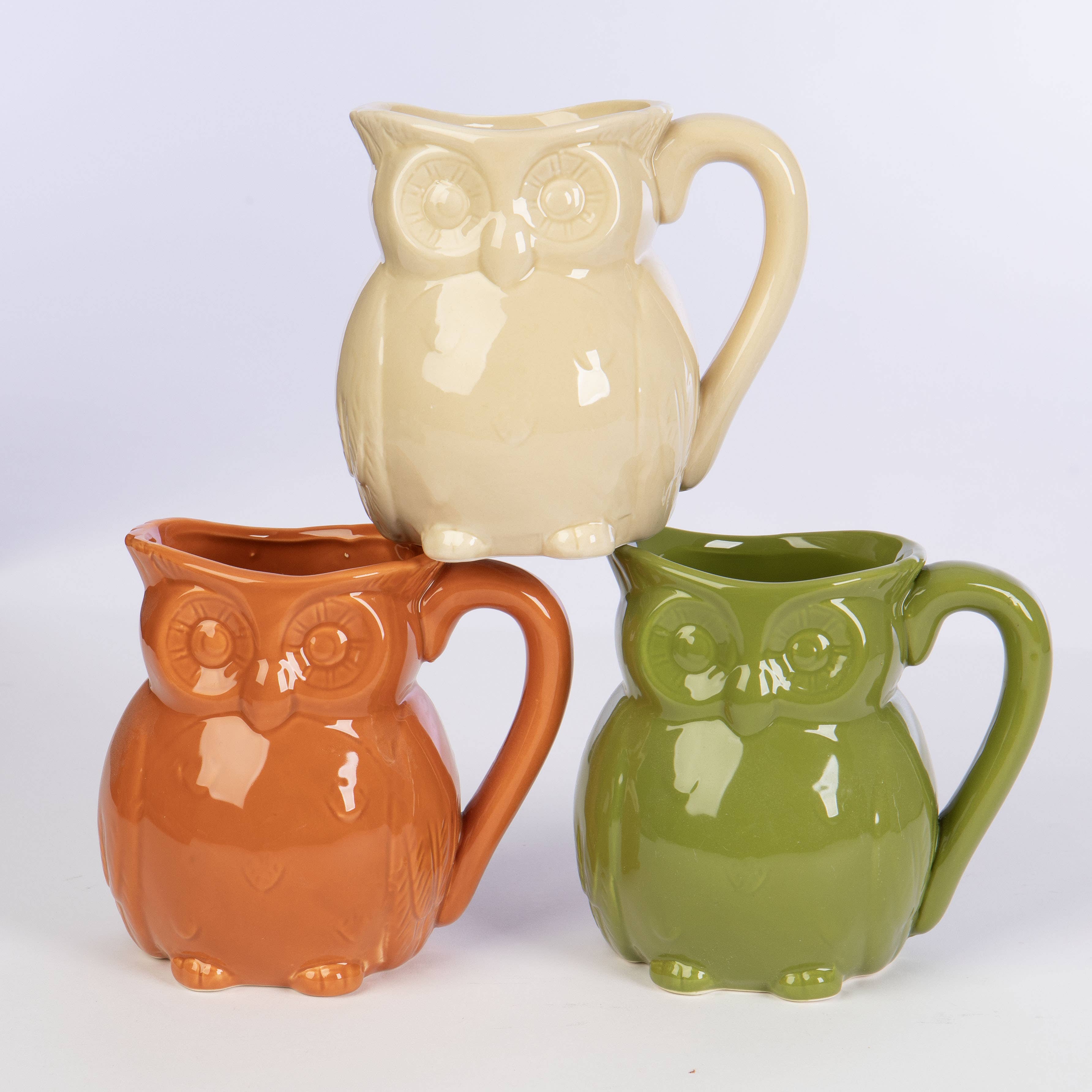Willow Group - Wholesale Pitcher - Glazed Ceramic Owl Pitcher Floral Arrangements Vase 12pcs1