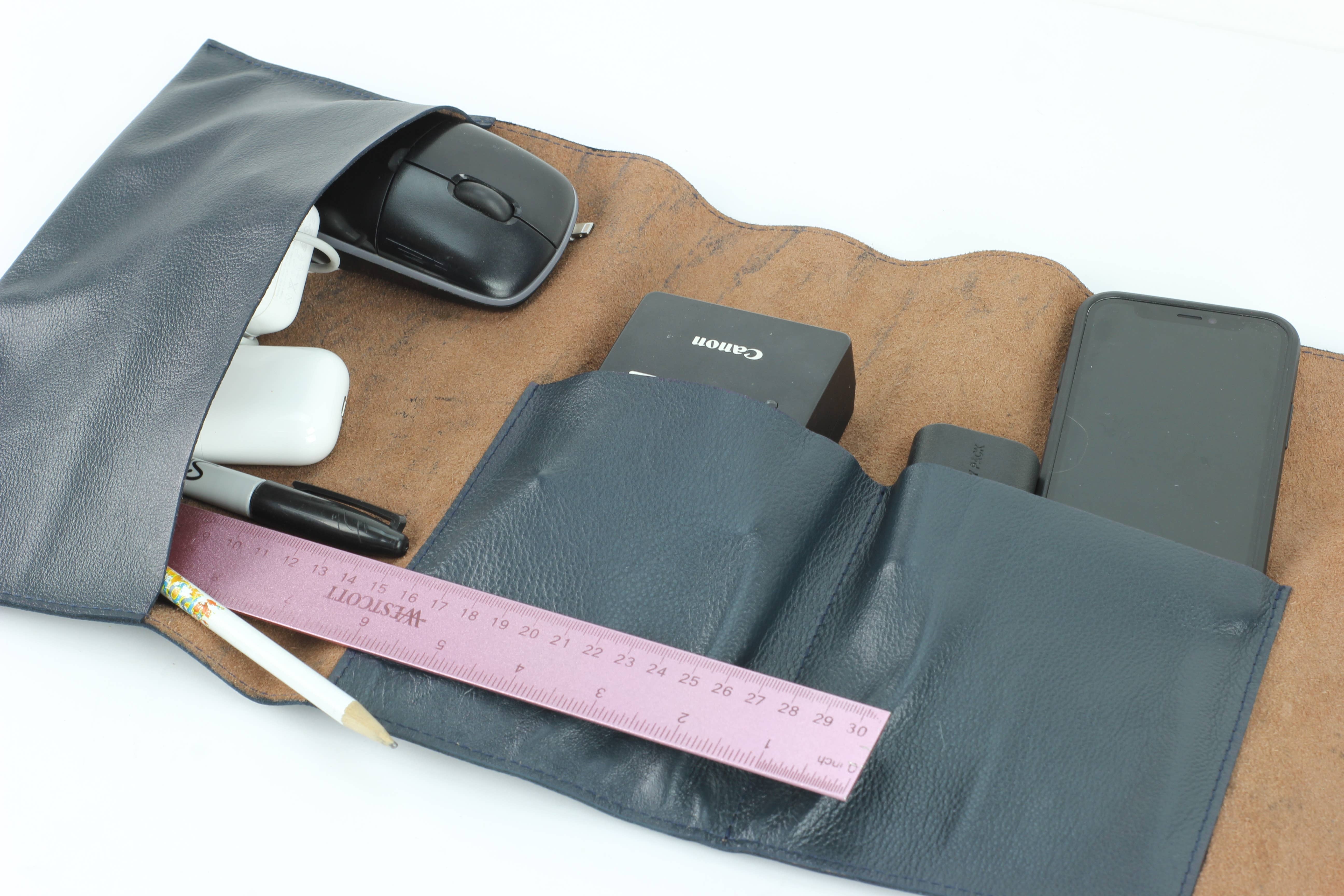 Leather Impressions Inc - Wholesale Cord Holder - Leather Roll up Cord Keeper Wrap Around Tech Case14