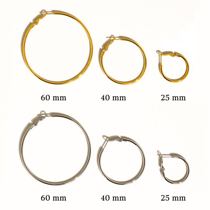 Flânerie by MAIQ - Wholesale Hoop Earrings - Eska 18K Gold Non-Tarnish Classic Thin Hoop Earring3