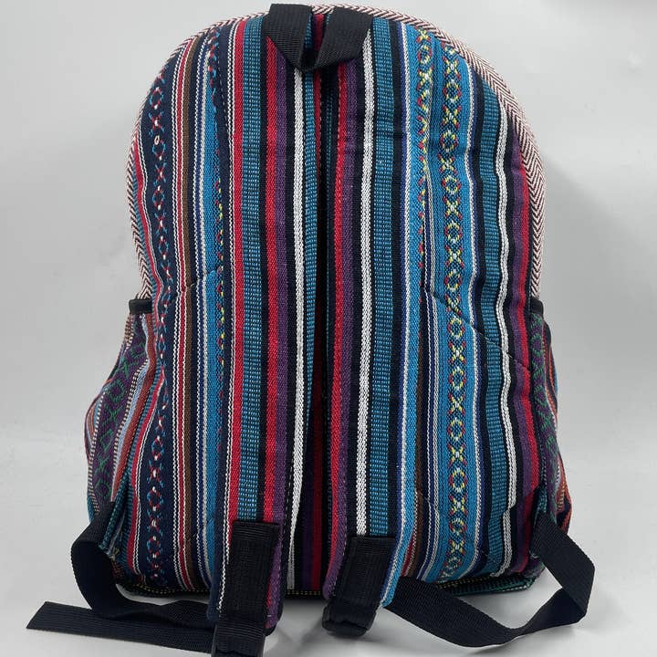 Funky Yak Ltd – wholesale Backpack – Women's – 100% Quilted Handmade Himalayan Hemp BackPack-Elephant Embro2