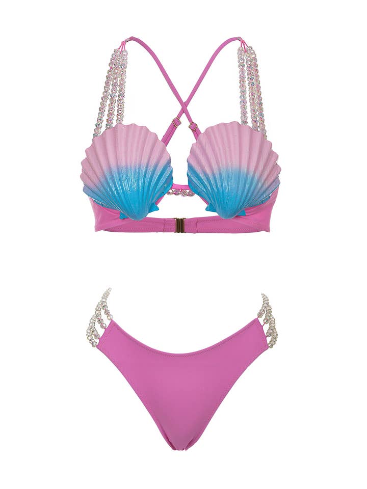 Biquíni Mermaid Shell - Rosa por atacado de The Gold Key