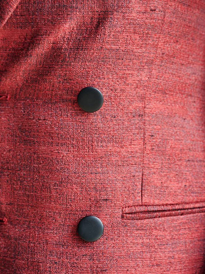 Robijnrode blazer met dubbele rij knopen voor wholesale door Ocean Rebel