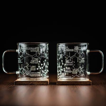 Greenline Goods - Wholesale Coffee Mug - Science of Coffee Molecule Mug - 16 oz - Set of 22