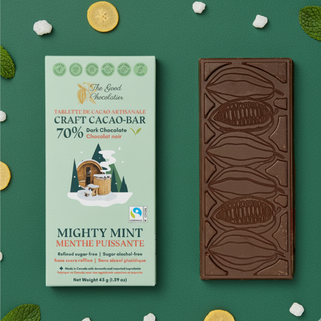 The GOOD Chocolatier - Wholesale Chocolate Bar - CASE Mighty Mint 70%2