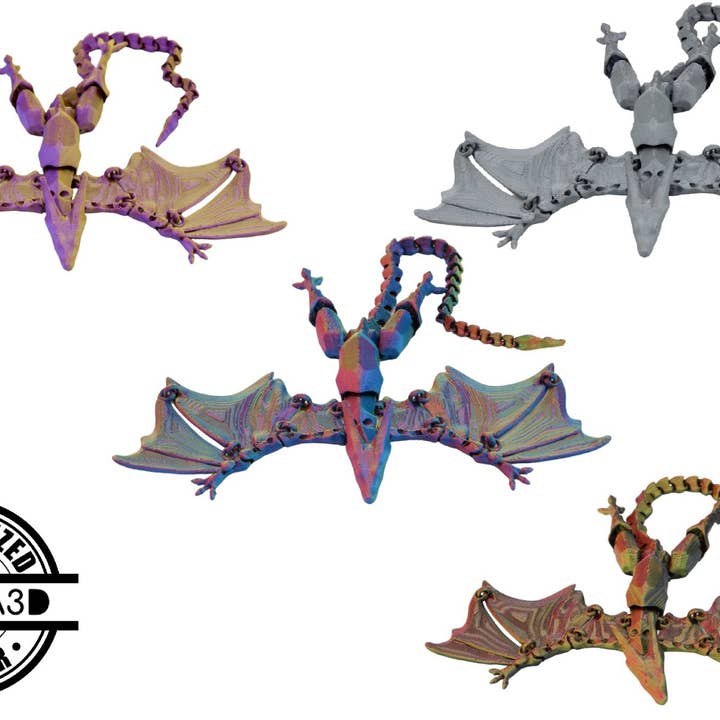 Jouet Flying Dragon Fidget - Dragon articulé imprimé en 3D pour la vente par Acworth Alchemist