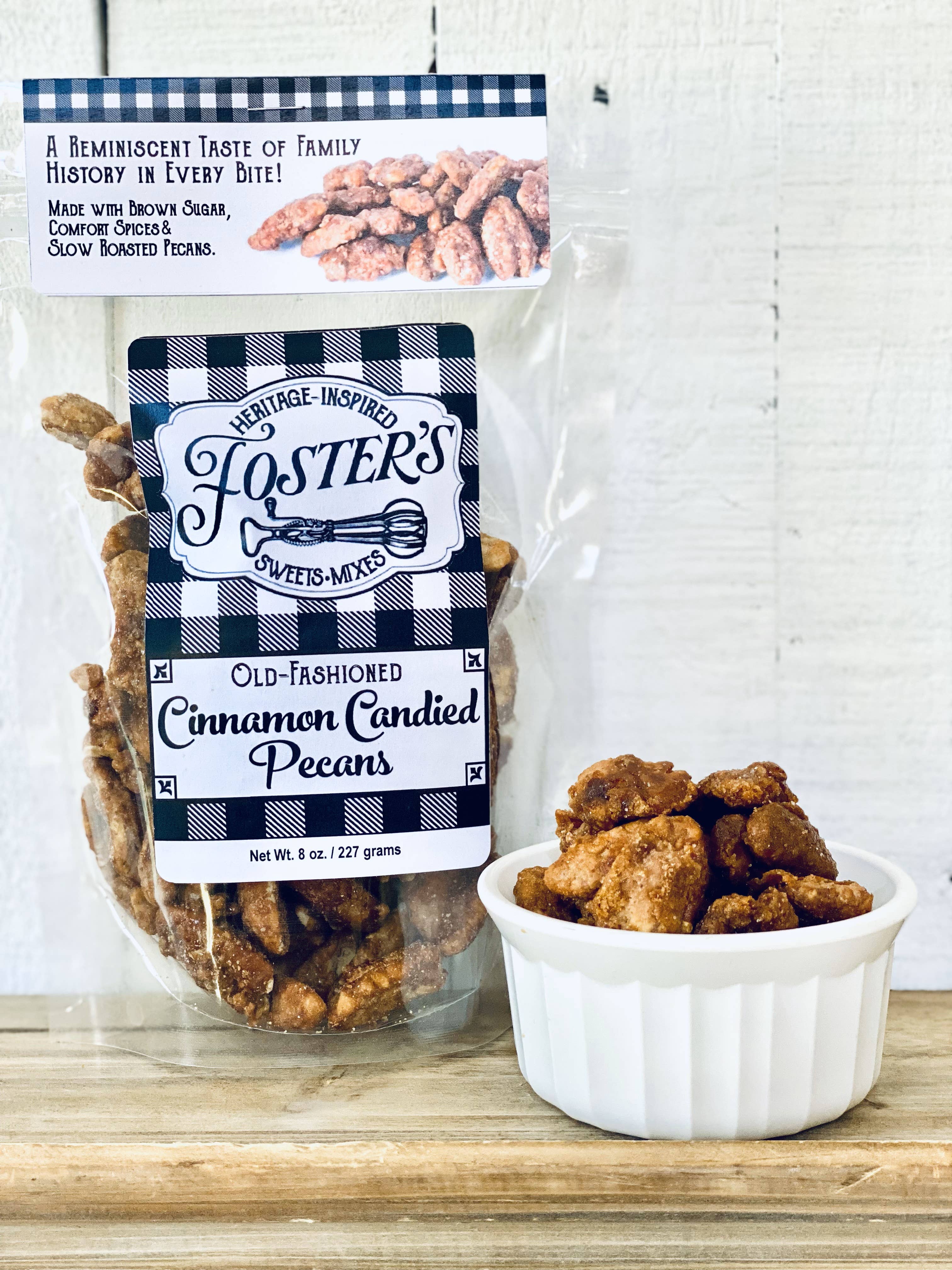 Foster's Heritage-Inspired Sweets & Mixes - Wholesale Caramel - Old-Fashioned Cinnamon Candied Pecans
