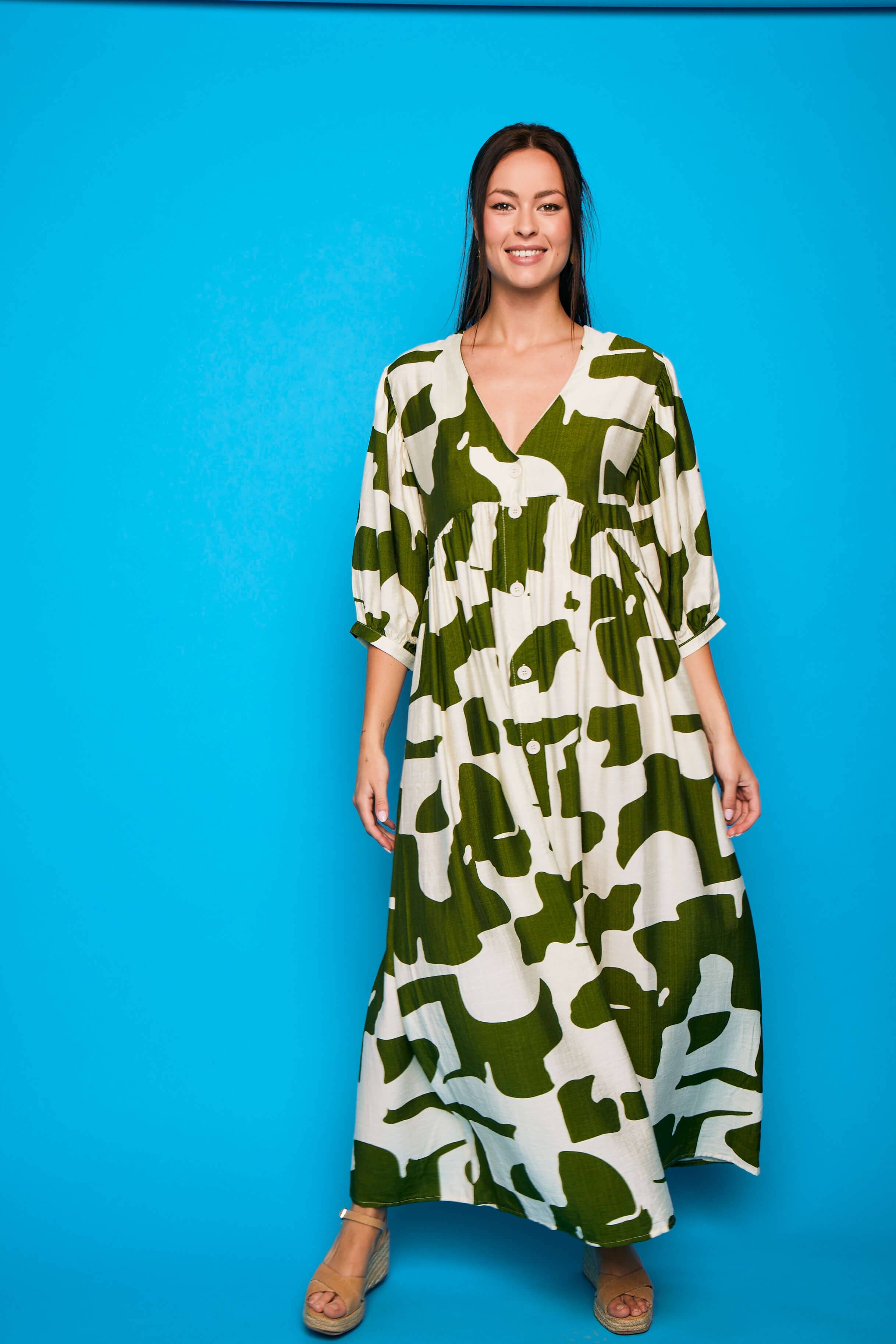 Smile - Wholesale Dress - Women's - Cambrils Long Green Dress1