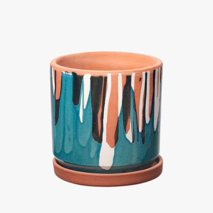 NOVA CASA ATLANTICA S. COOP. GALEGA - Wholesale Plant Pot - Clay pot with white slip and blue glaze