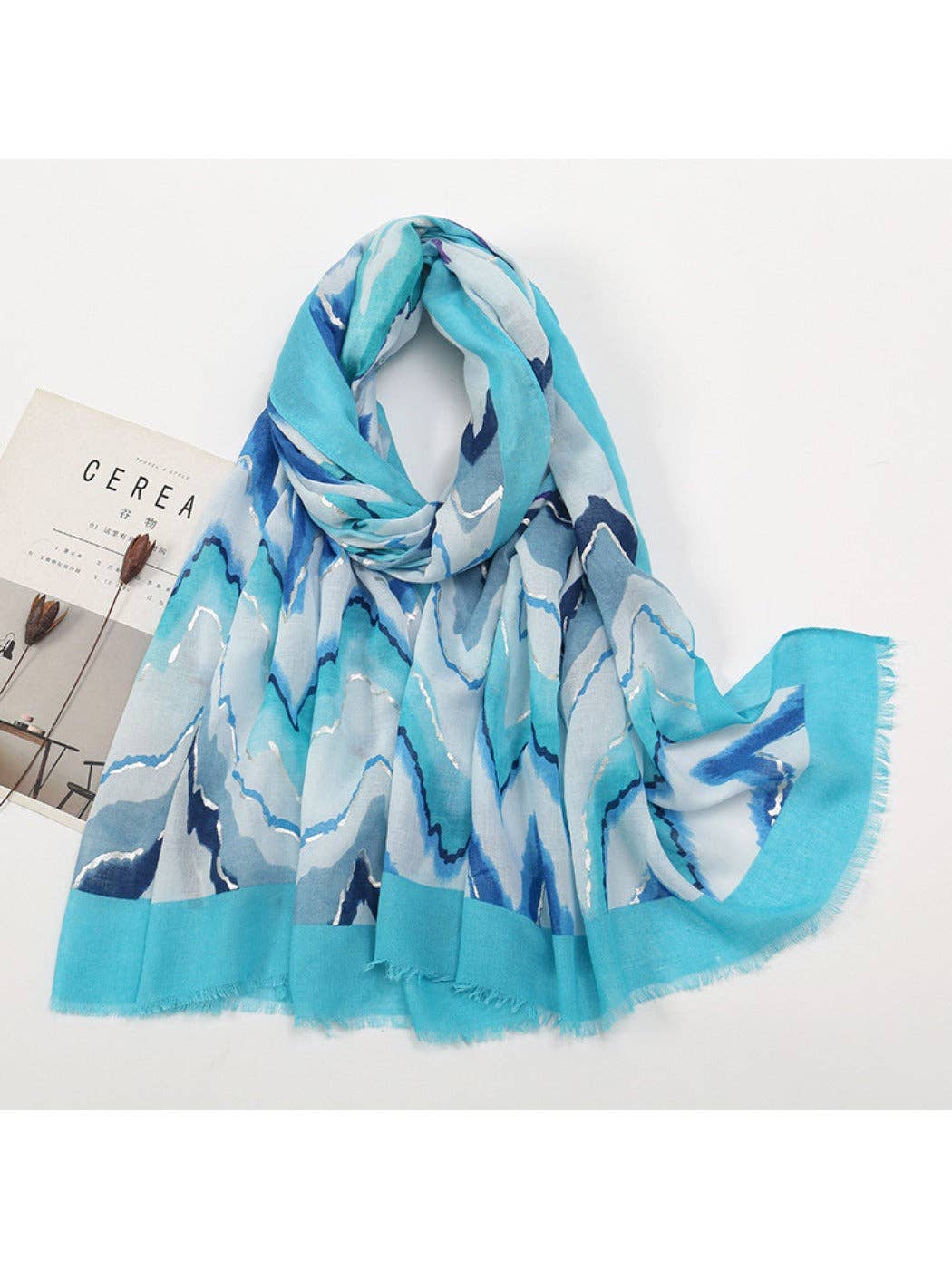 Funkyrel® Atzbranding Limited – wholesale Scarf – Women's – Scarvii - Color-Blocked Shawl Scarf with Tassels - Stylish & Versatile3