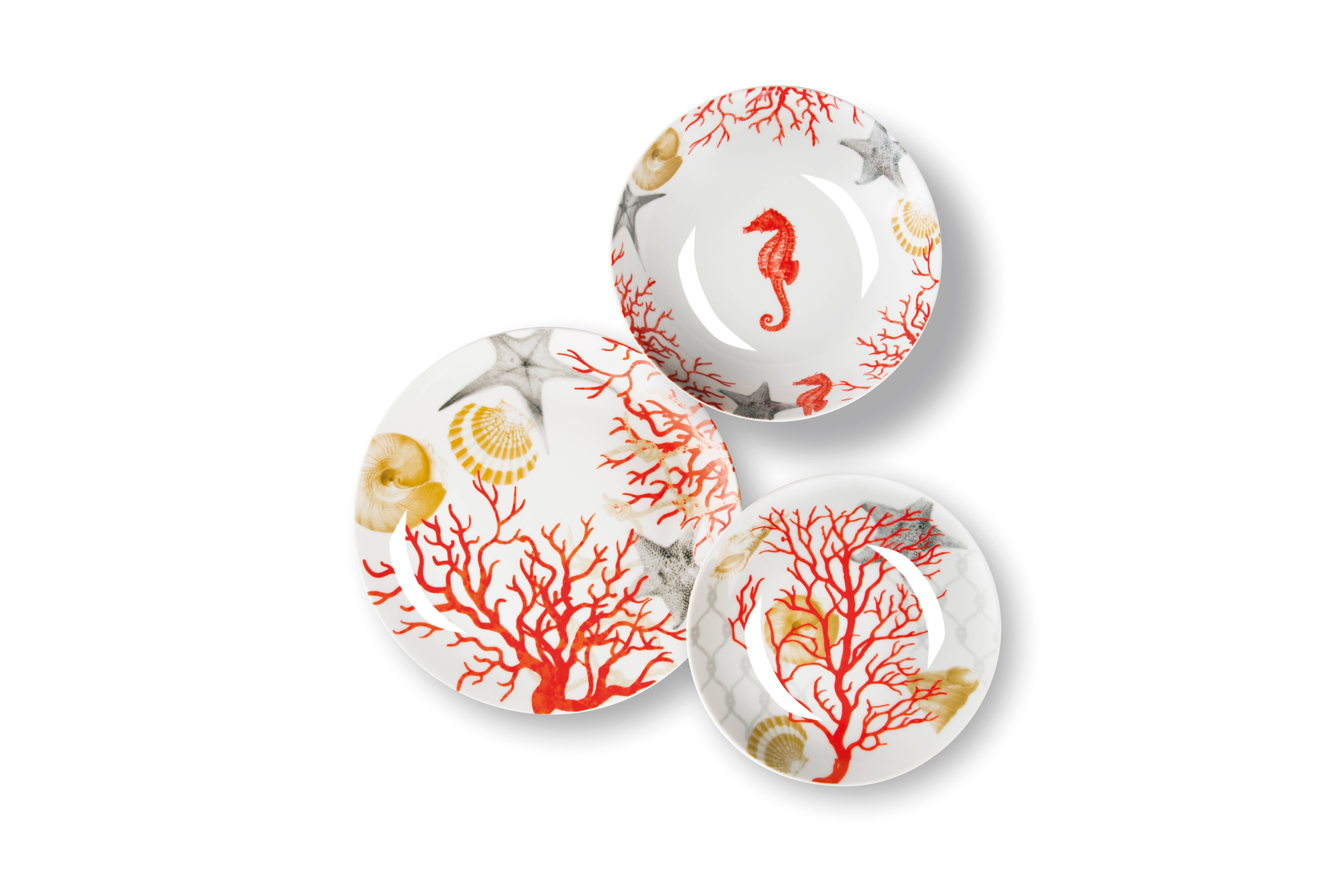 multicolour 18 Coral Dinnerware Set for wholesale on Faire