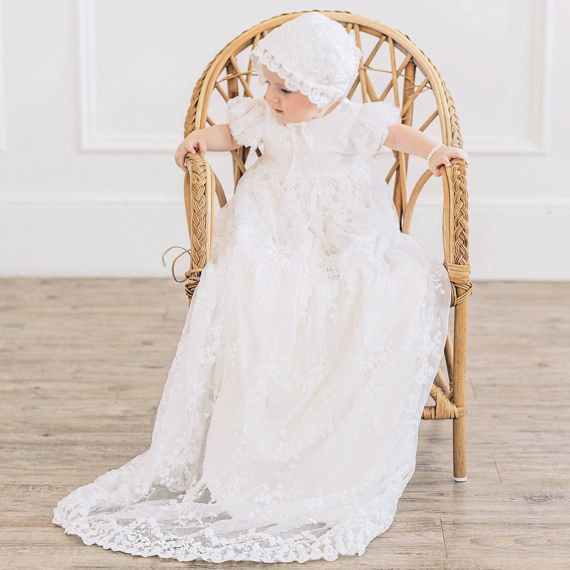 Miriia - Wholesale Dress - Baby - Eva Jane White Christening Baptism Blessing Gown Baby Girl0