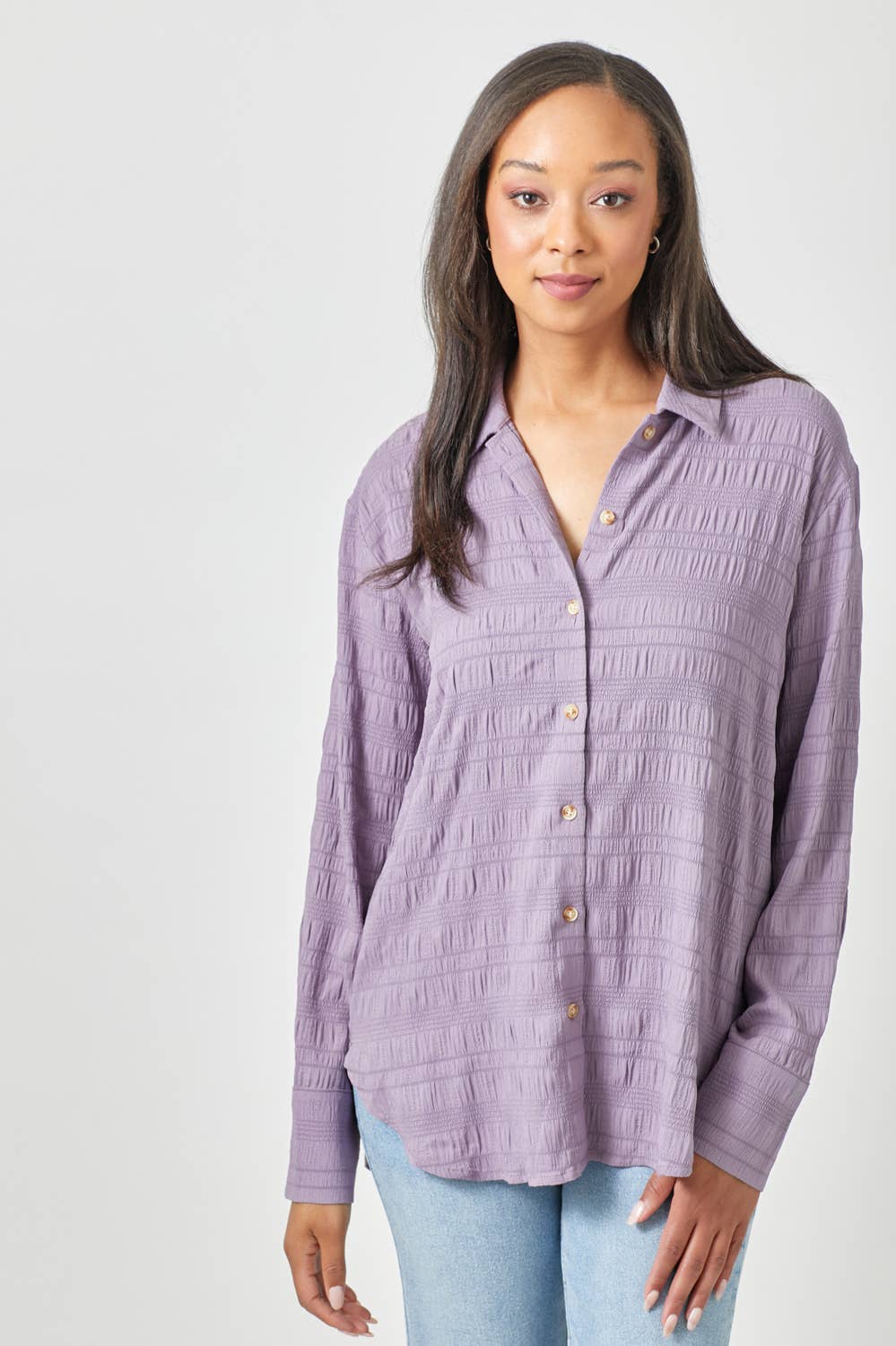 Mystree - Wholesale Button Down Shirt - Women's - 60209 Textured Button Down Shirt12