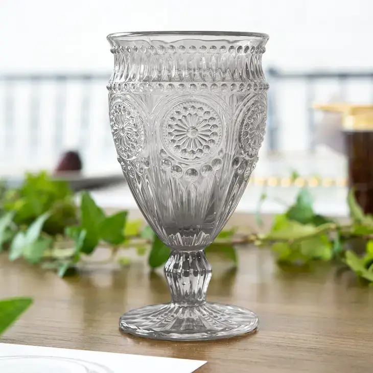Weddingstar Inc. - Wholesale Wine Glass - Vintage Style Pressed Glass Wine Goblet10