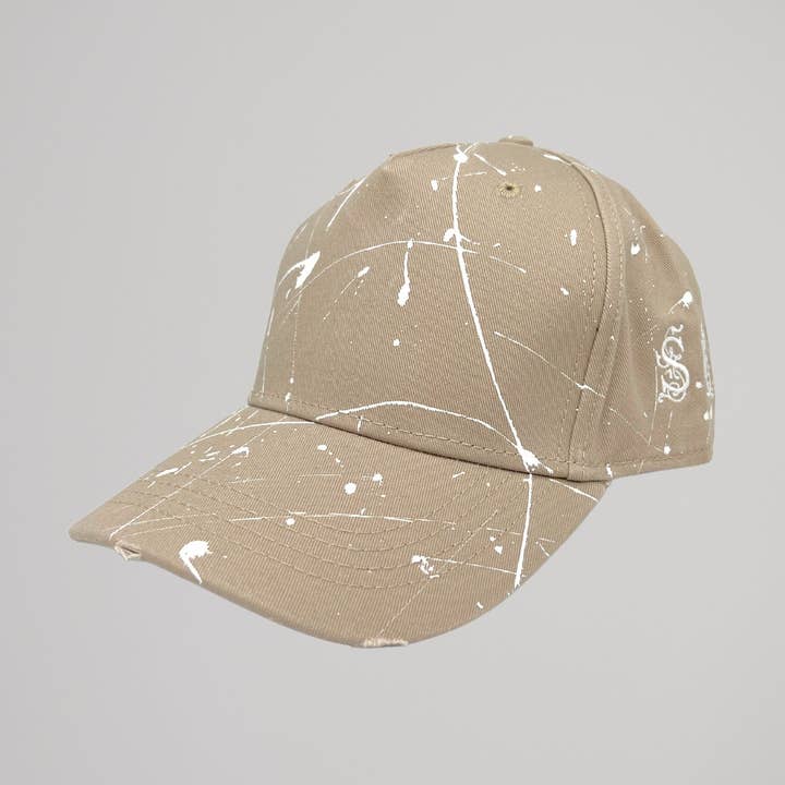 Beige White Sketches Cap for wholesale by Stefano Ferrami Studio