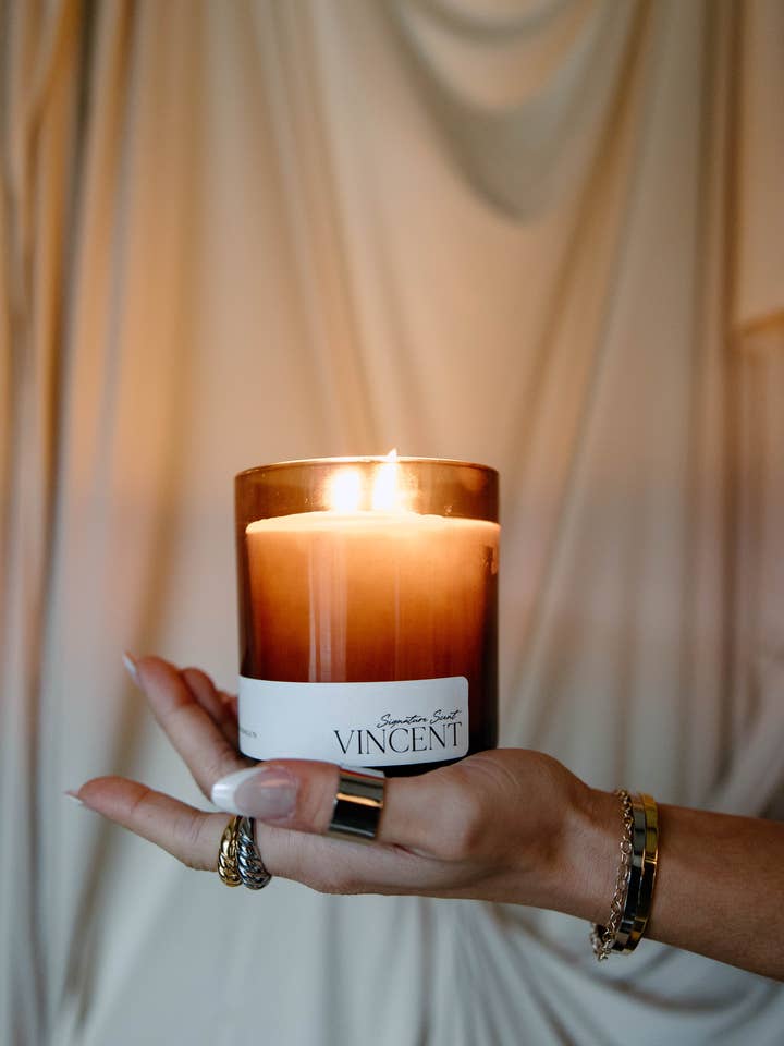 Signature Scent 12oz Vincent Candle for wholesale by Vincent